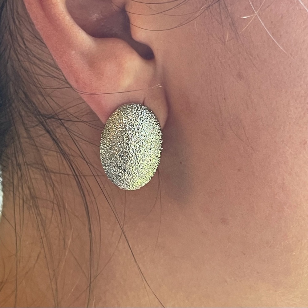 Vintage hammered silver clip earrings